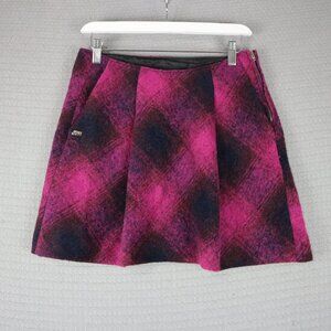 Miss Sixty Collection Checked Wool Pleated Skirt Medium Made in Italy